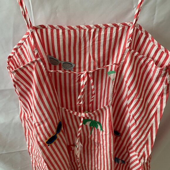 CELANDINE X ANTHROPOLOGIE Embroidered Poplin Square Neck Mini Shift Dress Sz MED - Picture 7 of 8